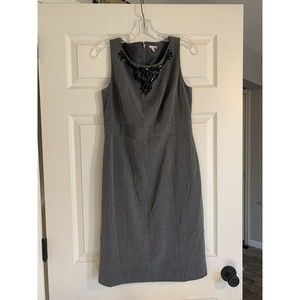 Halogen Dress from Nordstrom womens size 6 gray with black jewels zip back